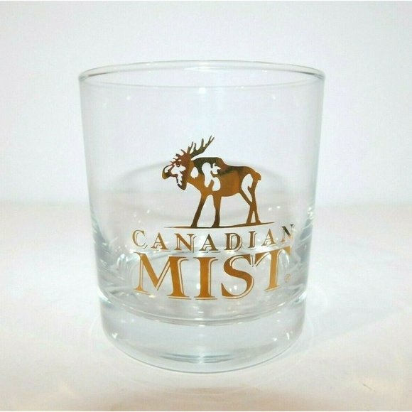Set 3 Canada Mist Rye Whiskey Gold Transfer MOOSE Low Ball Tumbler Glasses NEW - Picture 2 of 5